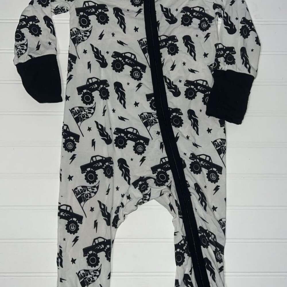 Mama's Boy Monster Truck  Bamboo Zippy Romper